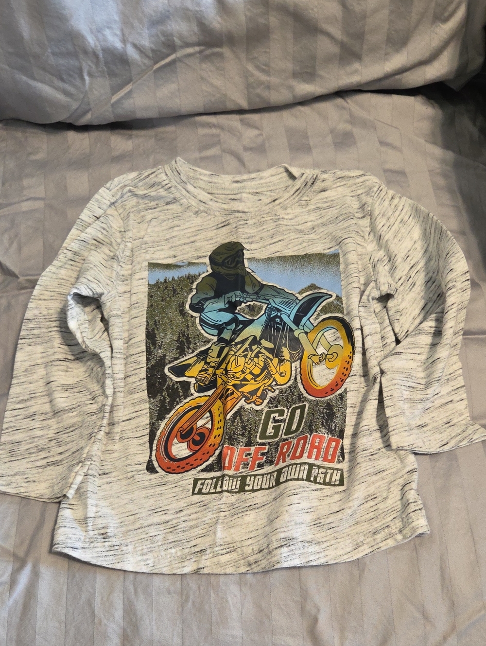 Kids Long-Sleeve Off-Road Graphic Tee - Light Heather Gray